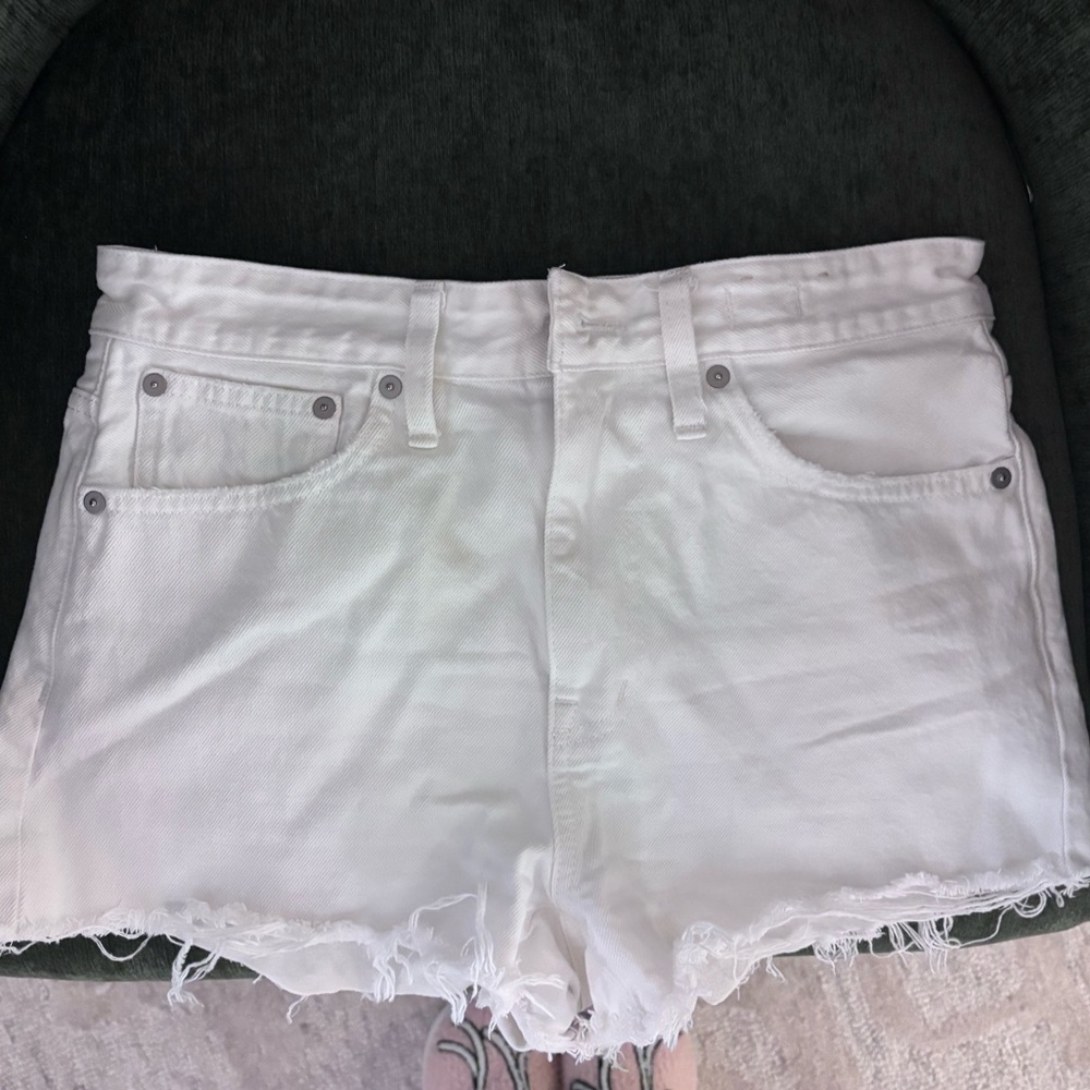 Madewell White Jean Shorts